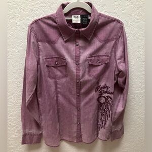 Harley Davidson Genuine Motor Clothes Long Sleeve Button Down Blouse